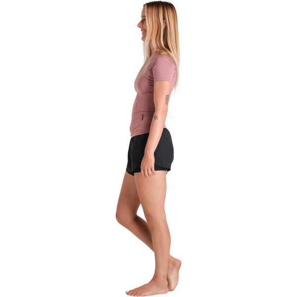 2026 C-Skins Womens Nuwave Rash X Short Sleeve Vest C-NLYSSWT - Rose / Lime